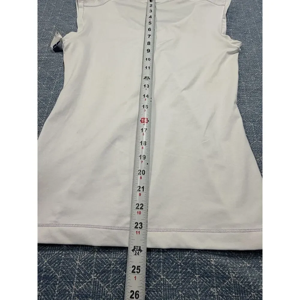 Alo Yoga CoolFit White Purple Trim V-Neck Athletic Tank Top Women Sz M NWOT